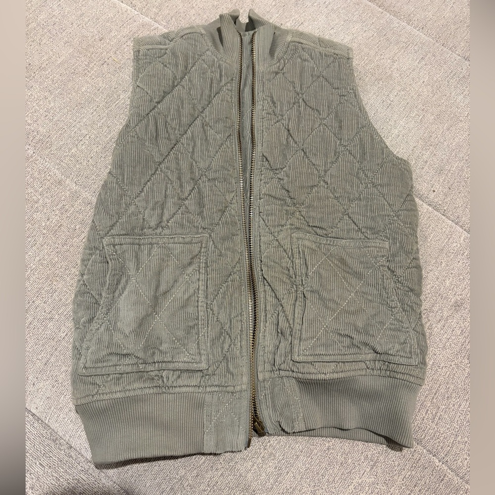Pehr Corduroy Zip-Up Vest in Sage - 5T